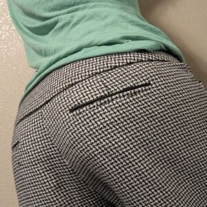 WHBM Houndstooth Wide-Leg Dress Pants 6